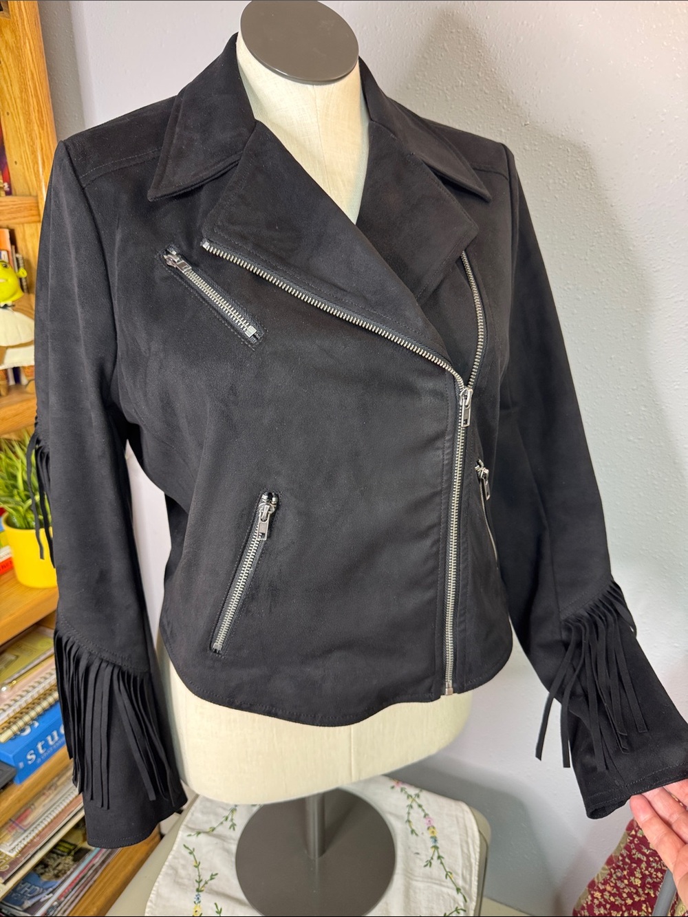 Torrid Faux Suede Fringe Moto Jacket - Women